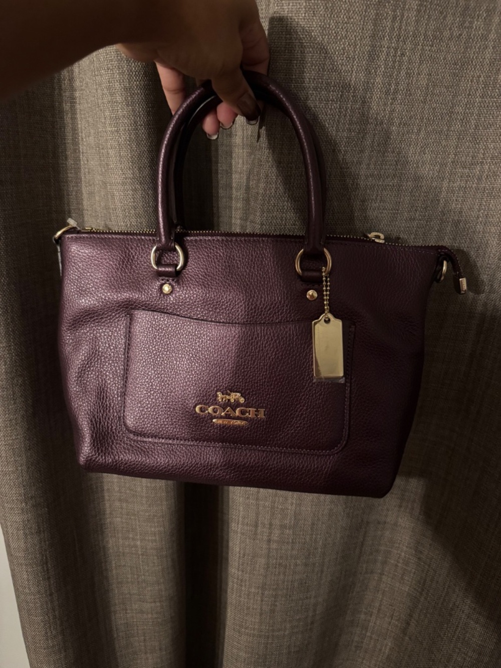 Limited edition Metallic Raspberry Emma mini satchel - Picture 2 of 6